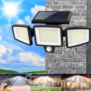 Tuffenough Solar Outdoor Security Light | 2500LM 210LED 3-Head Adjustable β IP65 Waterproof, 3 Modes, Ideal for Yard, Driveway, Shed & Farm